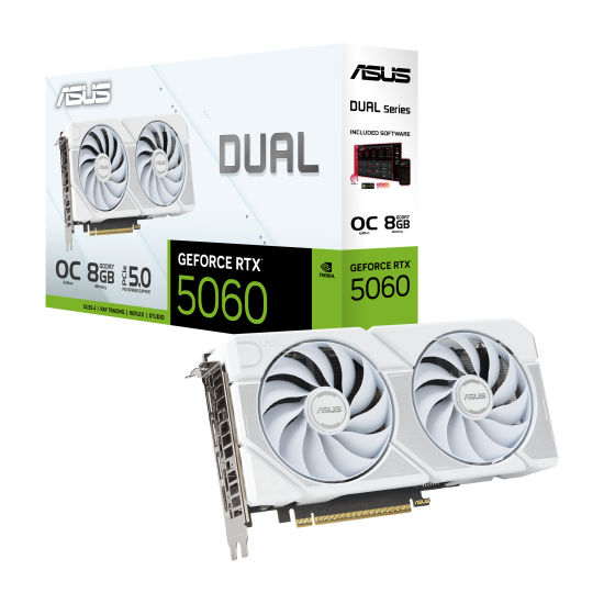 Graphic card ASUS DUAL RTX 5060 White Edition OC 8GB GDDR7