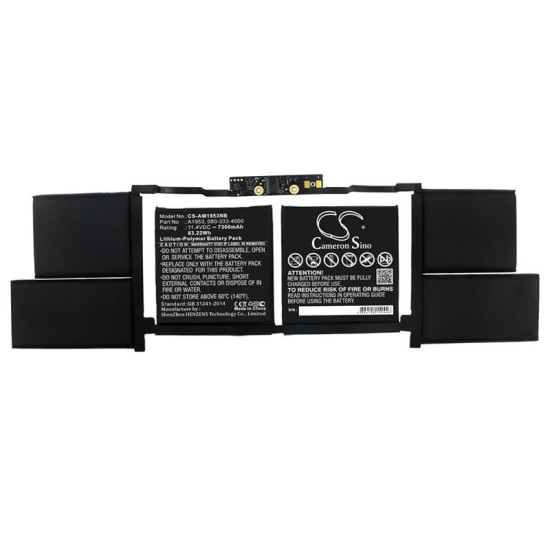 Laptop Battery for  Apple MacBook Pro 15 inch TOUCH BAR A1990 2019 A1953  LiPo 11.4V 7300mAh CAMERON SINO