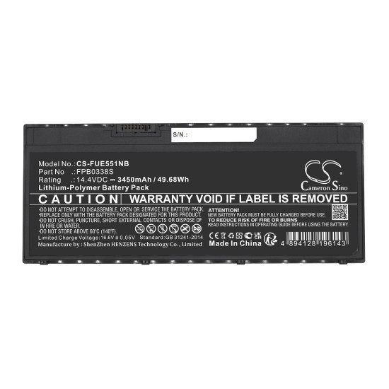 Laptop Battery for FUJITSU LifeBook E448, E5511, T939, U7410, U747, U757, FMVNBP248, FPCBP531 LiPo 14.4V 3450 mAh CAMERON SINO