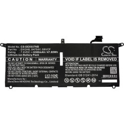 Laptop Battery for DELL XPS 13 2018, XPS 13 9370, 0H754V, DXGH8 LiPo 7.6V  6300mAh CAMERON SINO