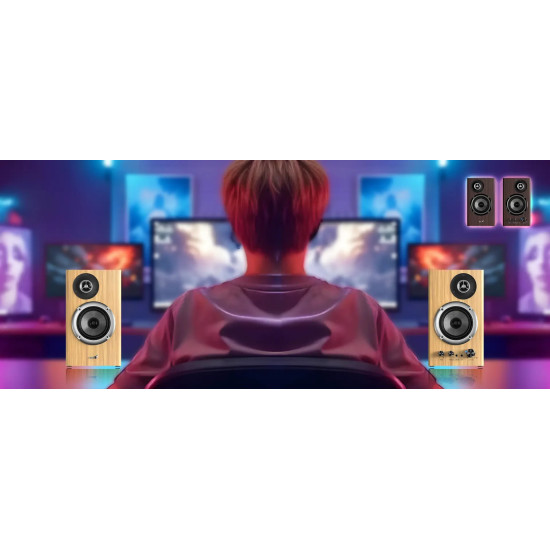 Genius тонколони Speakers 2.0 - SP-HF1812BT - 50W RMS, Bluetooth 5.3, Dark Brown