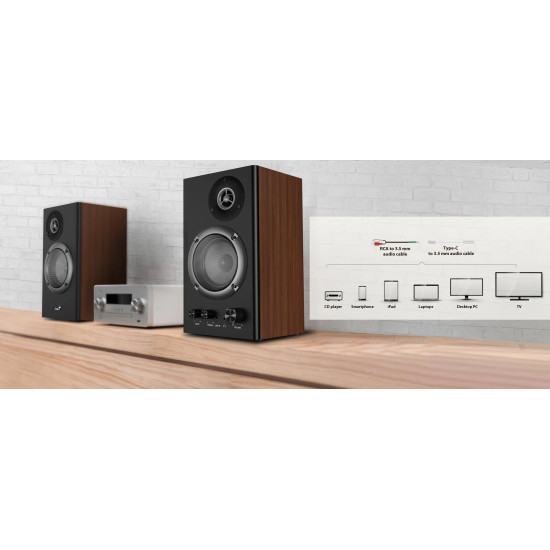 Genius тонколони Speakers 2.0 - SP-HF1200B - 36W RMS, Wood