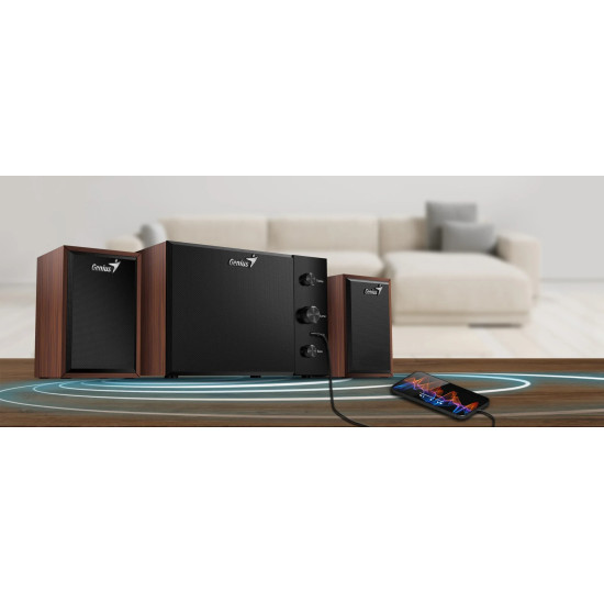 Genius тонколони Speakers 2.1 - SW-2.1 350 - 15W RMS, Wood
