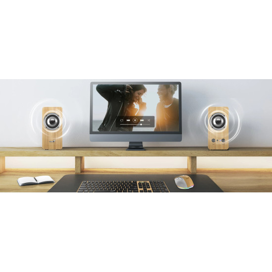 Genius тонколони Speakers 2.0 - SP-HF400 - 10W RMS, Dark Brown