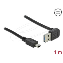 Delock Кабел EASY-USB 2.0 Type-A male angled up / down - USB 2.0 Type Mini-B male 1 m