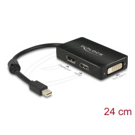 Adapter Delock mini DisplayPort 1.1 male to DisplayPort / HDMI / DVI female black