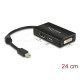 Adapter Delock mini DisplayPort 1.1 male to DisplayPort / HDMI / DVI female black