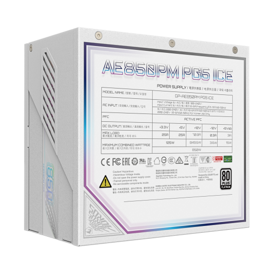 Power Supply Gigabyte AORUS ELITE P850W ICE 80+ Platinum, PCIe 5.0