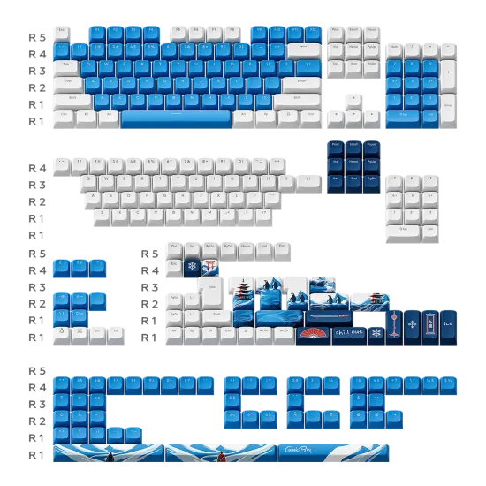 Keycaps Dark Project - GeekBo for ANSI & ISO Layout, PBT