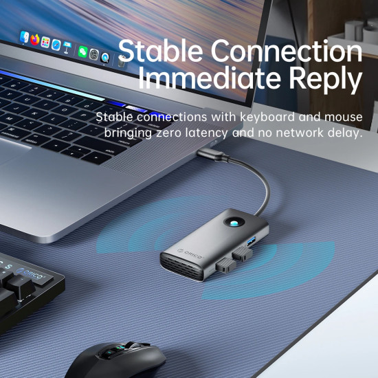 Orico докинг станция Docking Station Type-C - PW11-6PR-GY-EP - HDMI x 1, USB-C x 1, USB3.0 x 3, USB-C PD100W x 1, LAN x 1 (1Gbps)