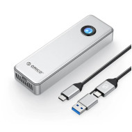 Orico външна кутия за диск Storage - Case - M.2 NVMe M key - USB-C/A, 20Gbps, Built-in Air Cooling, Aluminium - OUM2-G20-SV