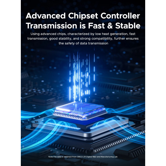 Orico външна кутия за диск Storage - Case - M.2 NVMe M key - USB-C/A, 20Gbps, Built-in Air Cooling, Aluminium - OUM2-G20-SV