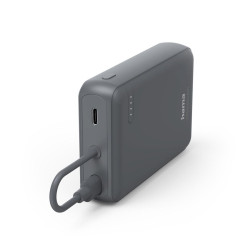 HAMA Външна батерия „Travel“ с кабел, 10000mAh, 2 изхода: 2x USB-C, антрацит