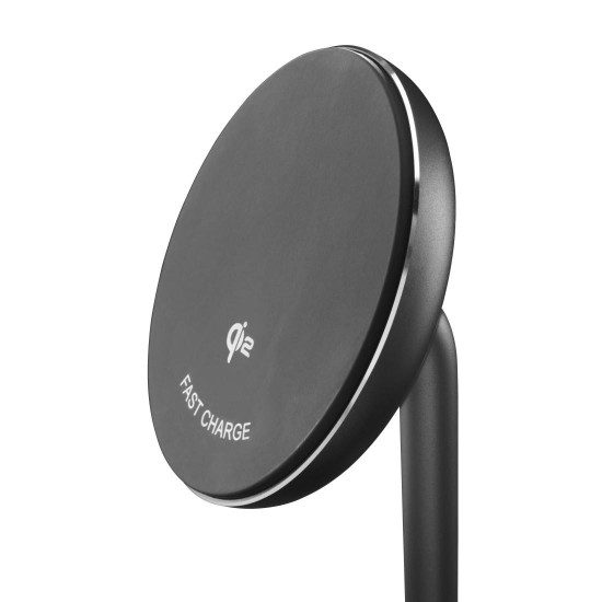 Hama Wireless Qi2 Charger, Inductive Fast Charging, Charging Station Stand, 15 W