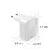 Hama Fast Charger, GaN, 2x USB-C, Folding Mini Charger, PD, 40 W, white