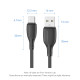 Vention Кабел USB 2.0 A Male to C Male 3A 0.25M Black - CTWBC
