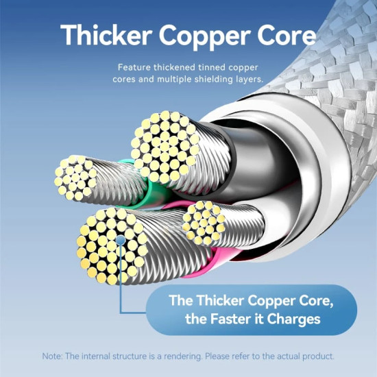 Vention Кабел USB 2.0 A Male to C Male 1.0M Black 6A Fast Charge - CTOBF