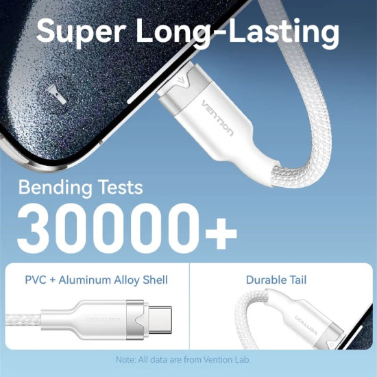 Vention Кабел USB 2.0 A Male to C Male 1.0M Black 6A Fast Charge - CTOBF