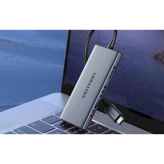 Vention докинг станция Docking Station Type-C - TOOHB - HDMI x 1, USB3.0 x 3, SD/TF