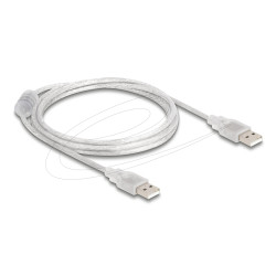 Кабел Delock USB-A мъжко - USB-A мъжко 1.5 m, прозрачен