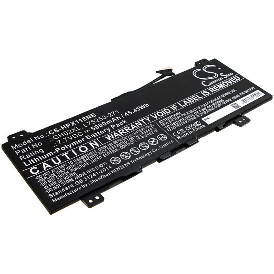 Laptop Battery for  HP Chromebook 14 G6 10X23EA; Chromebook X360 13B-CA0000SI; HSTNN-DB9M LiPo 7.7V 5900mAh CAMERON SINO