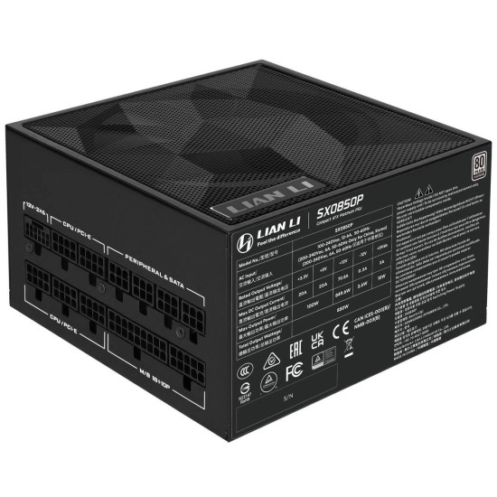 Power Supply Lian Li SX850P Black 850W 80+ Platinum PCIe 5.1, ATX 3.1