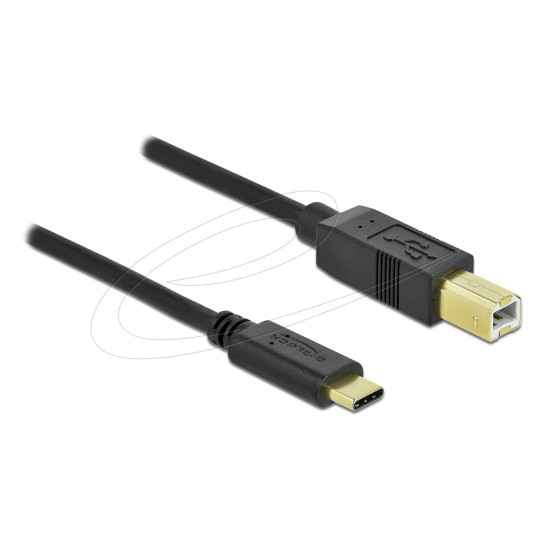 Кабел Delock USB-A 3.0 мъжко - USB-B мъжко, 5 м, 5 Gbps, Premium, Черен