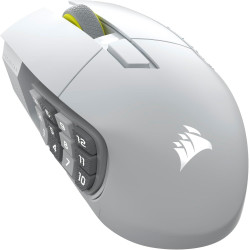 Геймърскa оптична мишка CORSAIR SCIMITAR ELITE WIRELESS SE White, 33000 DPI