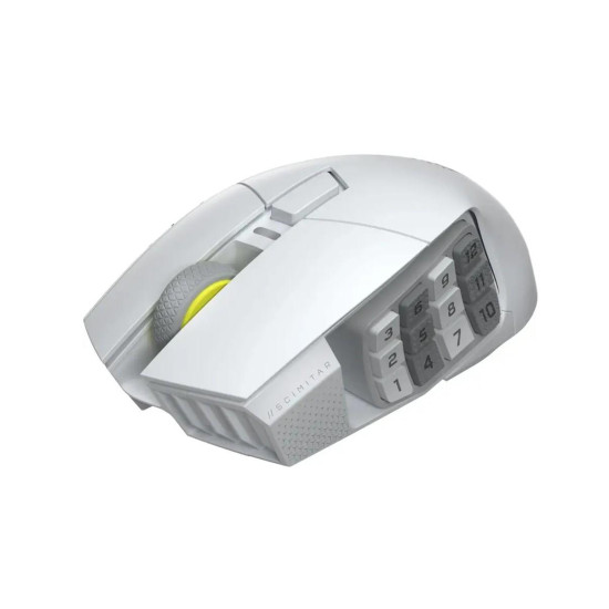 Геймърскa оптична мишка CORSAIR SCIMITAR ELITE WIRELESS SE White, 33000 DPI