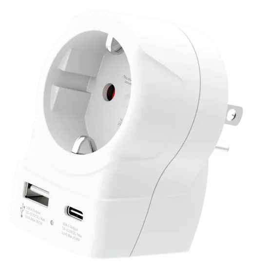 Skross 1500284E Travel adapter Europe to USA+1xUSB A/C, 20W