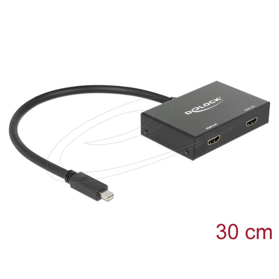 Delock Сплитер Display port 1.2 от mini Dsplay Port мъжко към 2 x HDMI 4K женско