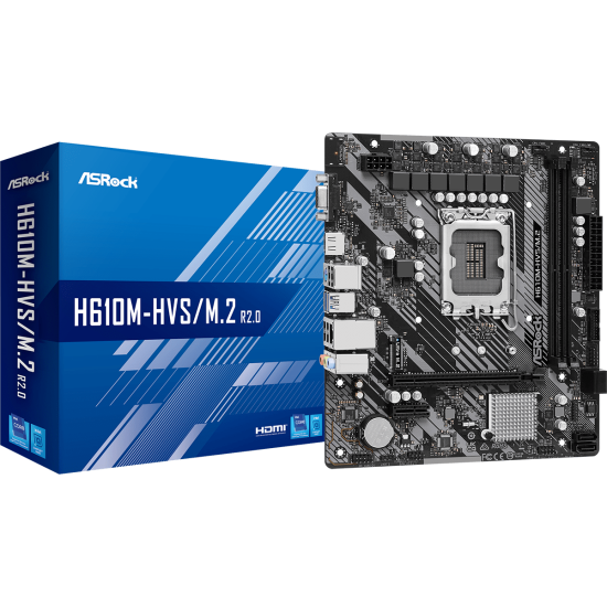 Motherboard ASRock H610M-HVS/M.2 R2.0, LGA1700, DDR4, mATX