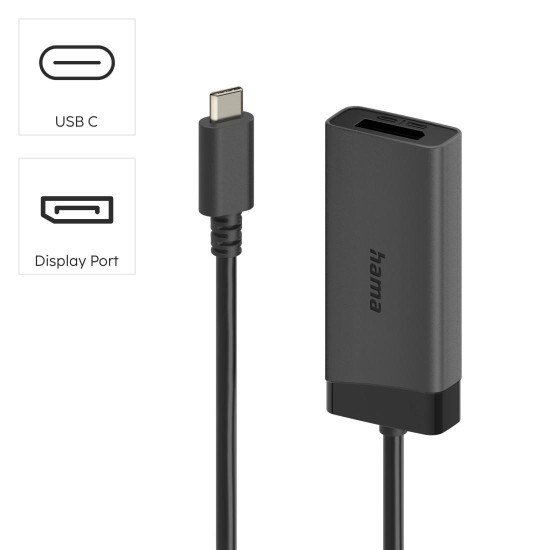 HAMA Видео адаптер, USB-C - DisplayPort / HDMI™, Ultra-HD 4K@60hz
