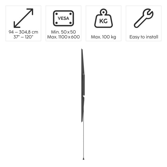 Hama TV Wall Bracket, Rigid, 305 cm (120