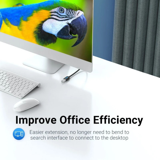 Vention Кабел USB 3.0  Extension AM / AF - 0.5M Black - CBHBD