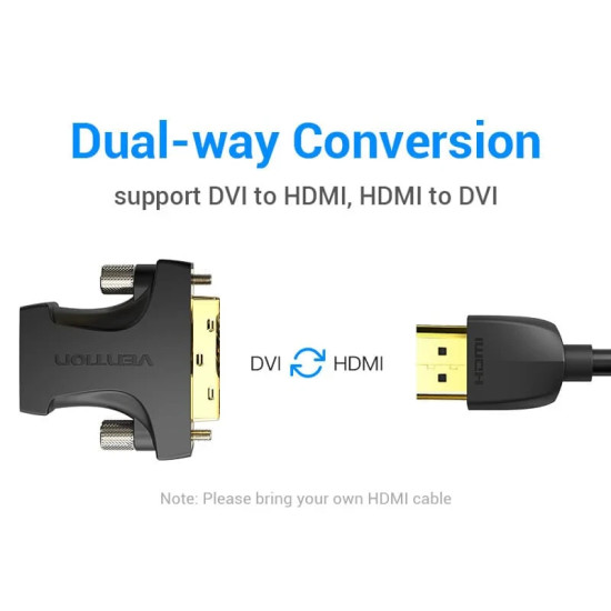 Vention Адаптер Adapter DVI M / HDMI F Gold plated - AILB0