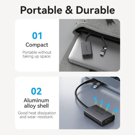 Vention адаптер Adapter USB-C/A to HDMI F - ACYHB