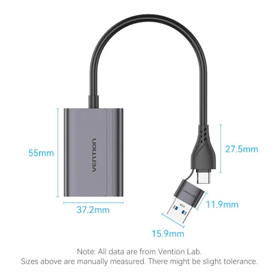 Vention адаптер Adapter USB-C/A to HDMI F - ACYHB