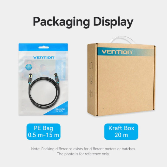 Vention Кабел LAN SFTP Cat.8 Patch Cable - 5.0M Black 40Gbps - IKABJ