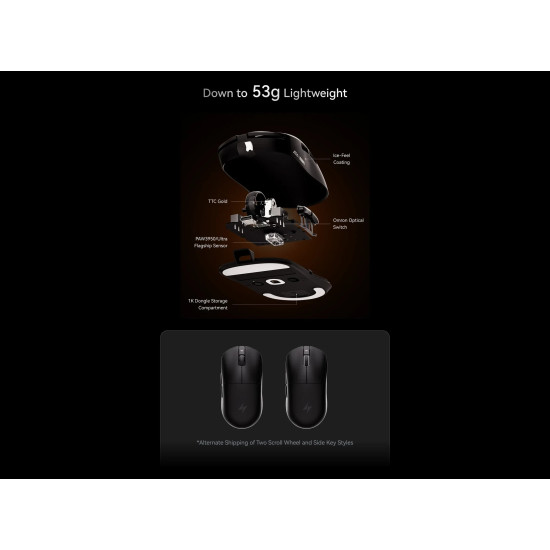 ATK професионална геймърска мишка Wireless Gaming Mouse A9 Tri-mode Nearlink - 1K, White