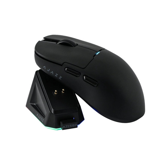 Ajazz професионална геймърска мишка AJ159P MC - Wireless Gaming Mouse - 1K, Magnetic Charging Dock, Black