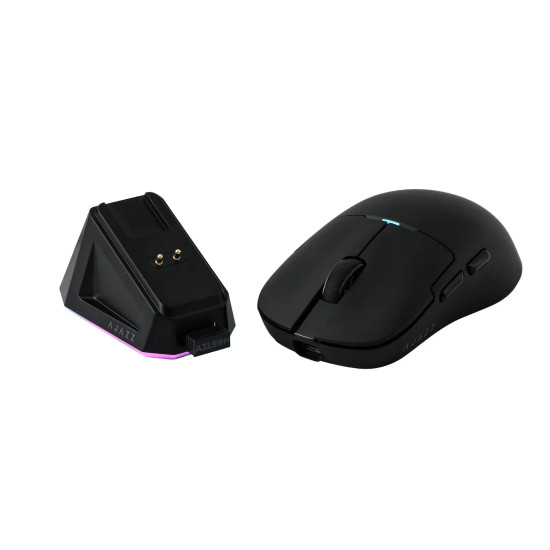 Ajazz професионална геймърска мишка AJ159P MC - Wireless Gaming Mouse - 1K, Magnetic Charging Dock, Black
