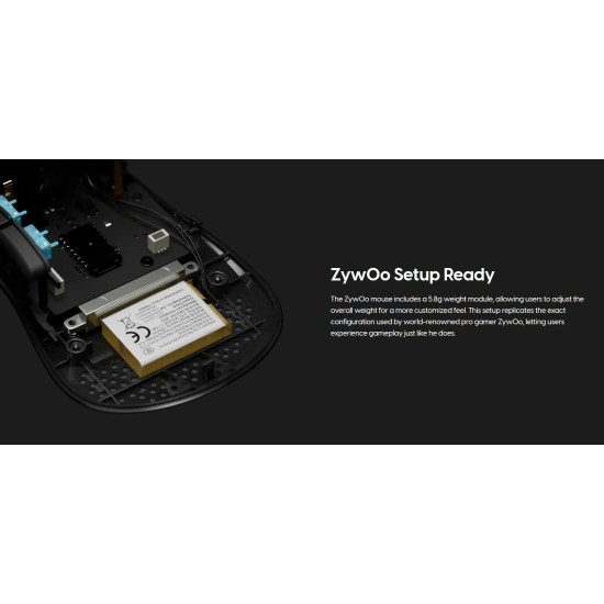 Pulsar професионална геймърска мишка Wireless Gaming Mouse ZywOo The Chosen Mouse Size1 Black 8K