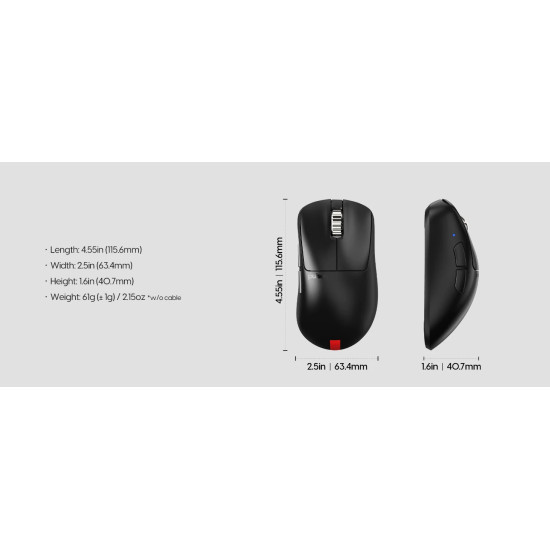 Pulsar професионална геймърска мишка Wireless Gaming Mouse Xlite v4 eS Size1 Black