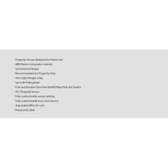 Pulsar професионална геймърска мишка Wireless Gaming Mouse X2F Black [Pulsar LAB] - 8K, Black