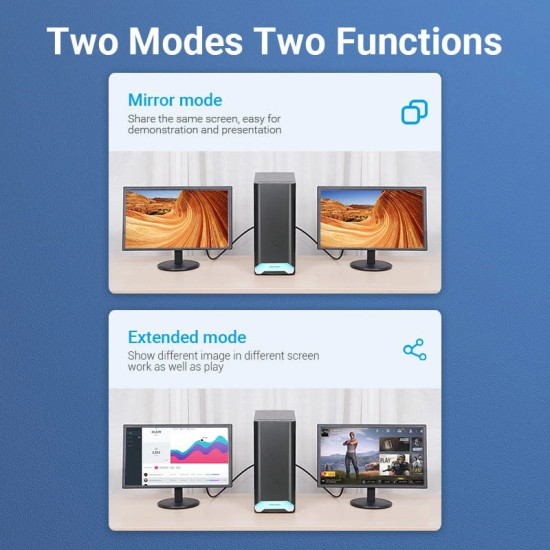 Vention адаптер Adapter DisplayPort DP M / HDMI F Gold plated - HBOB0