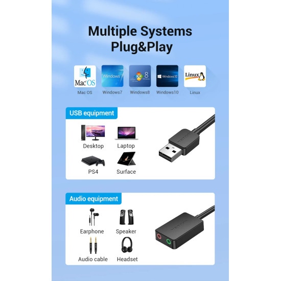 Vention външна звукова карта USB Sound card - CDYB0