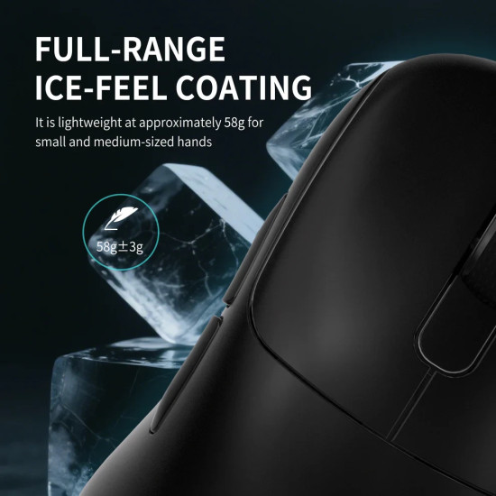 Ajazz професионална геймърска мишка AJ179 APEX - Wireless Gaming Mouse - 8K, Magnetic Charging Dock, Black