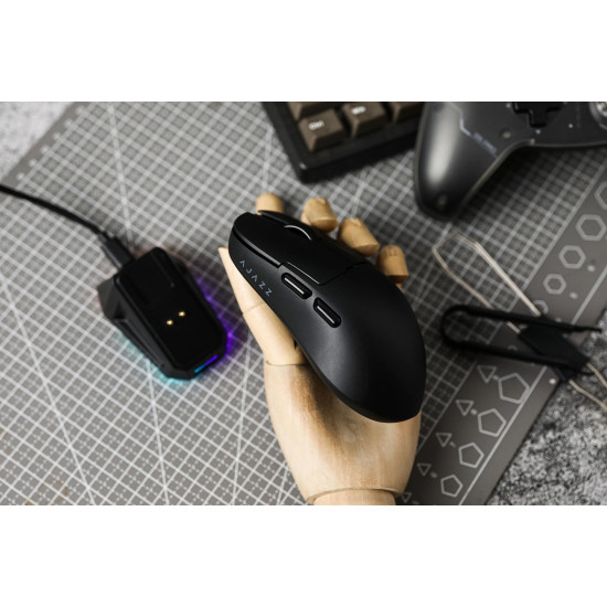 Ajazz професионална геймърска мишка AJ159 PRO - Wireless Gaming Mouse - 8K, Magnetic Charging Dock, Black