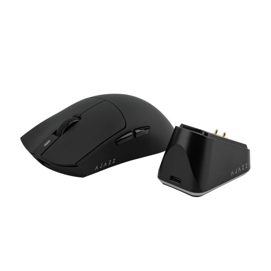Ajazz професионална геймърска мишка AJ139P V3 MC - Wireless Gaming Mouse - 1K, Magnetic Charging Dock, Black